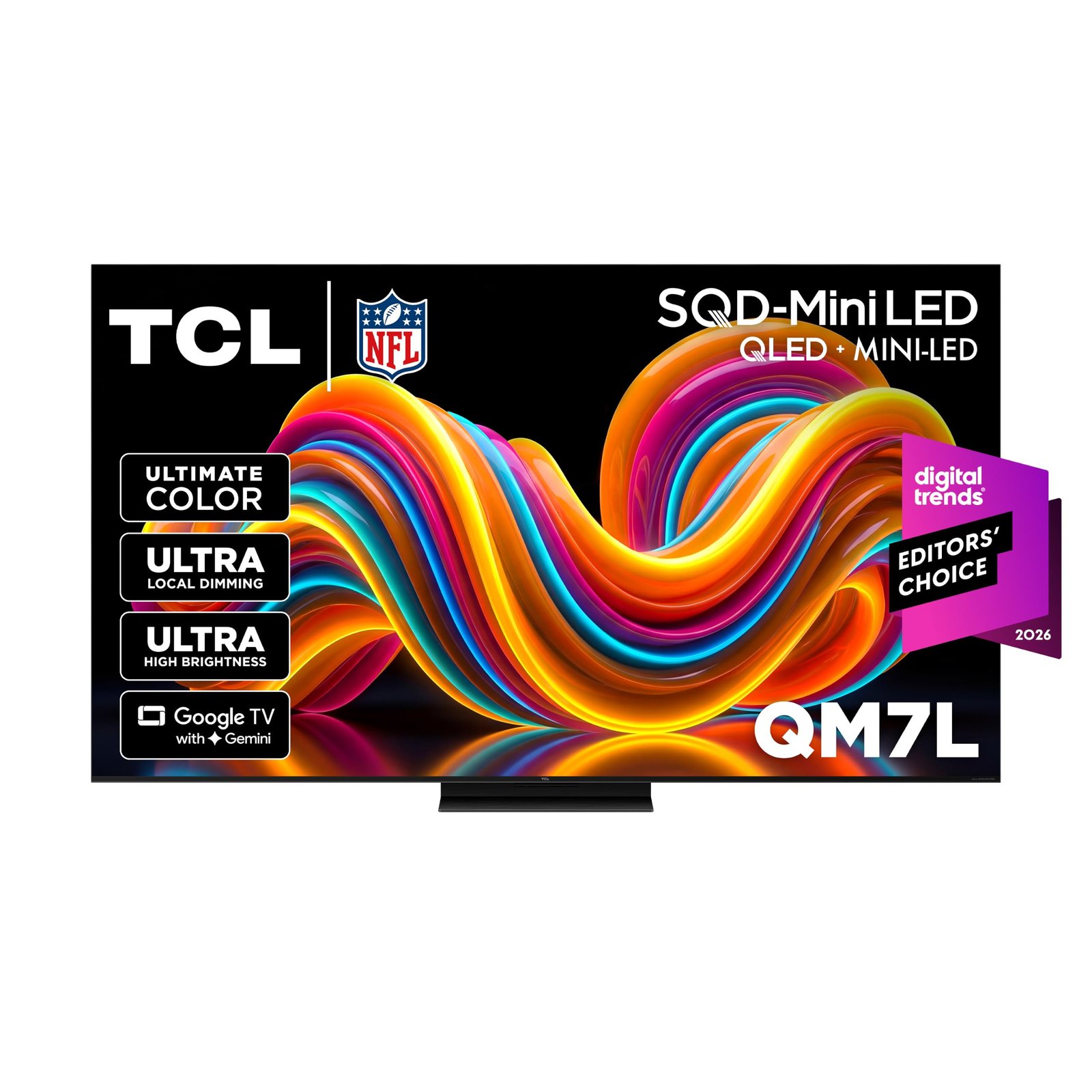 81EHYAzuL2L TCL 55" QM7L SQD-Mini-LED QLED 4K Google Smart TV, 144Hz, 55QM7L - Image 1