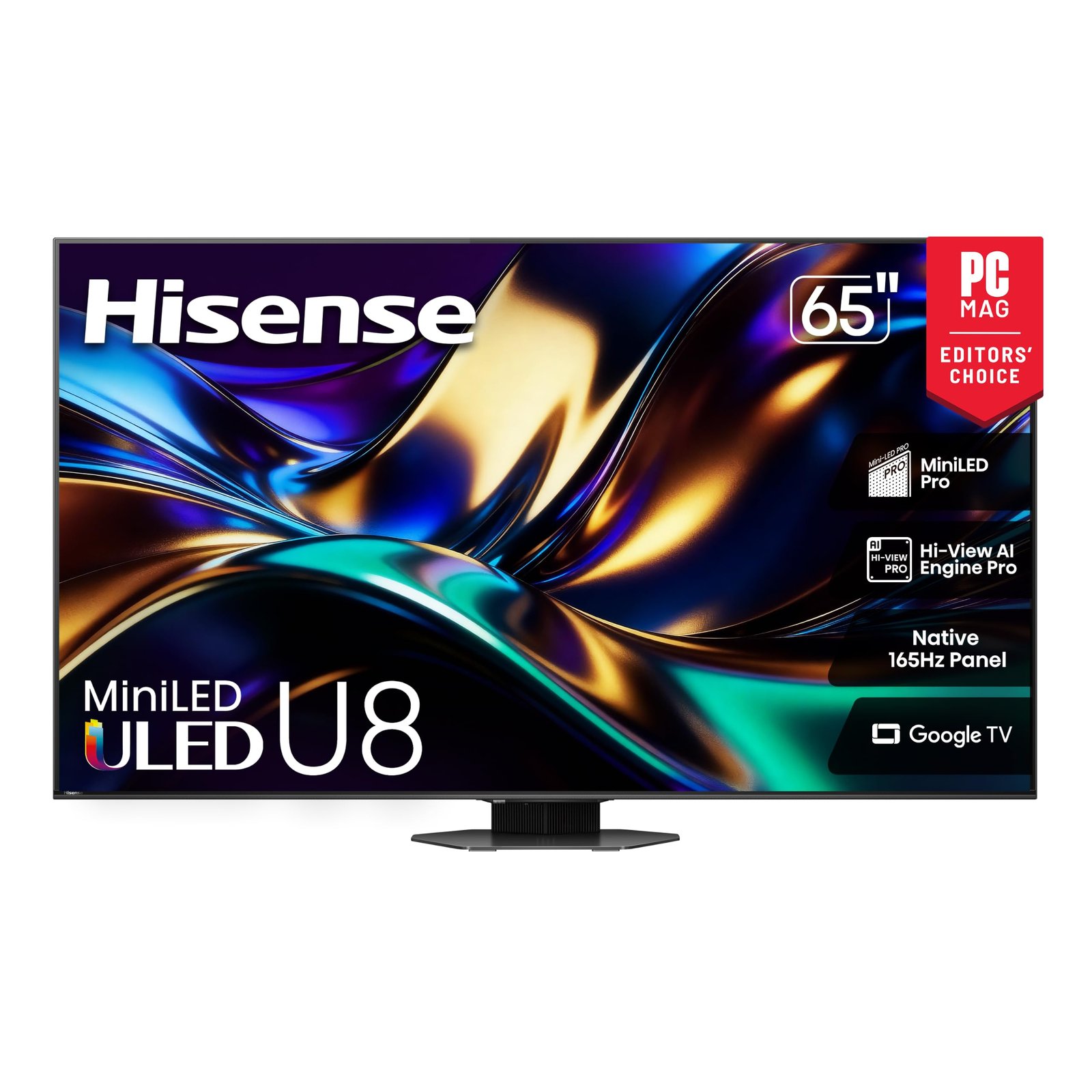 81GQ8NL_eUL Hisense 65" U8 Series Mini-LED ULED 4K Smart Google TV, 165Hz, 65U8QG - Image 1